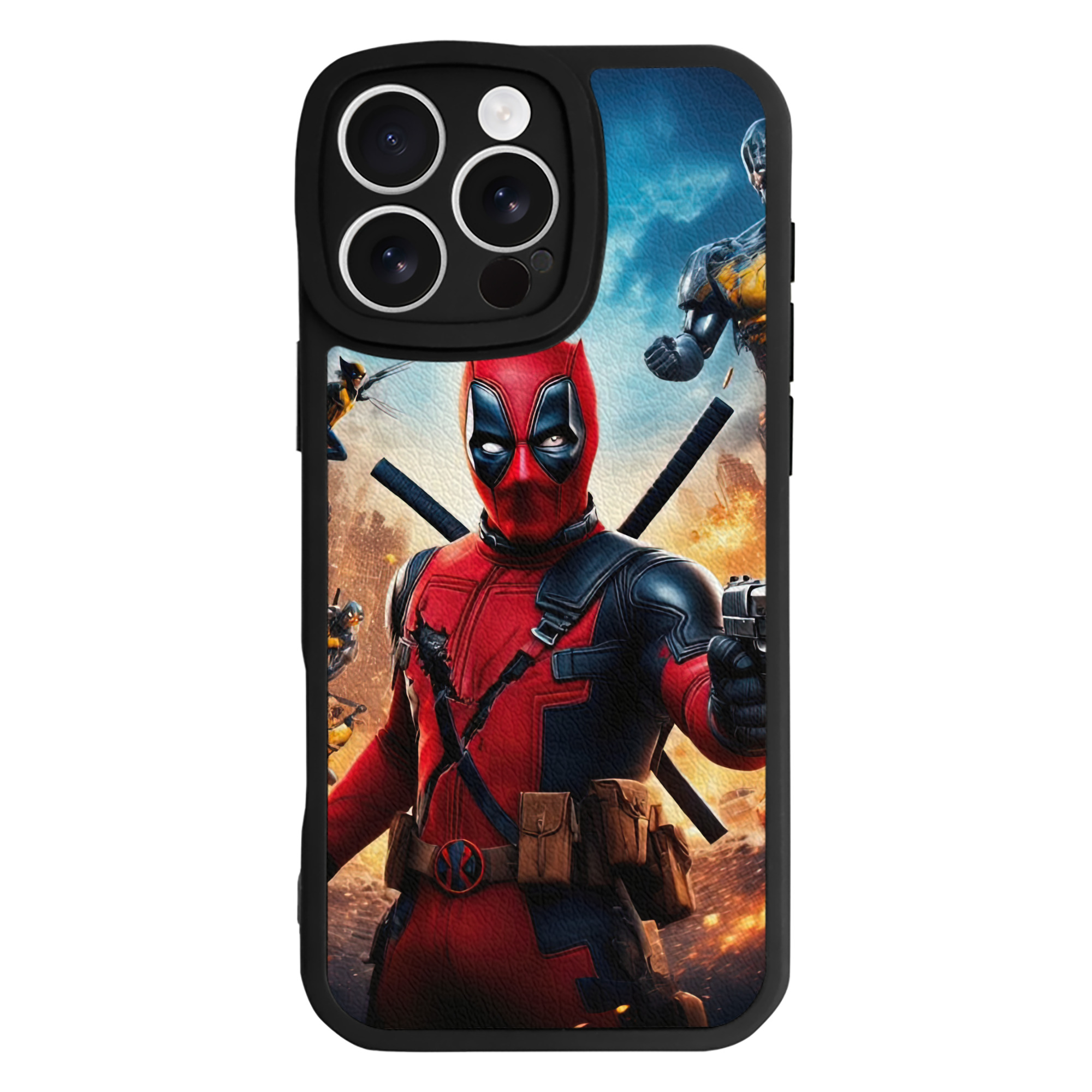 （画像用） Deadpool デッドプール 【iPhone 16シリーズ対応】シリコンスマホケース（レザー調） 材質：シリコン